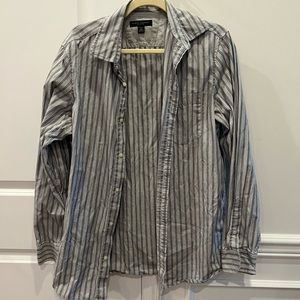 5/$10 Gray striped Banana Republic button down size M